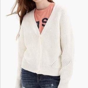 Point Sur J. Crew Ribbed Cardigan Sweater Medium